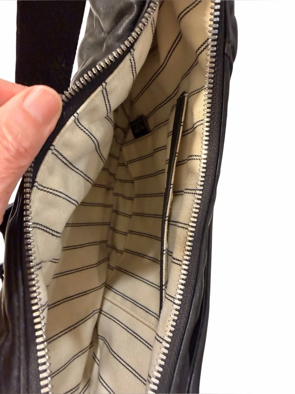 Rag&Bone Soft Black Leather Quilted/Dimpled Crescent Hobo Shoulder Bag NWOT